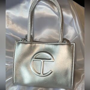 TELFAR Silver Small Shopping Bag Purse *GENTLY USED*